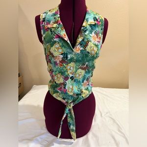 SpongeBob tiki Hawaiian top